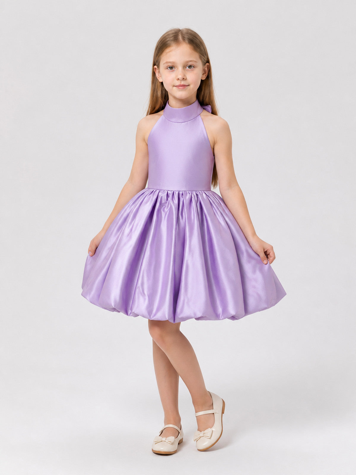 Tutu Dress with a Satin Sheen and Bow Costume Dresses detail