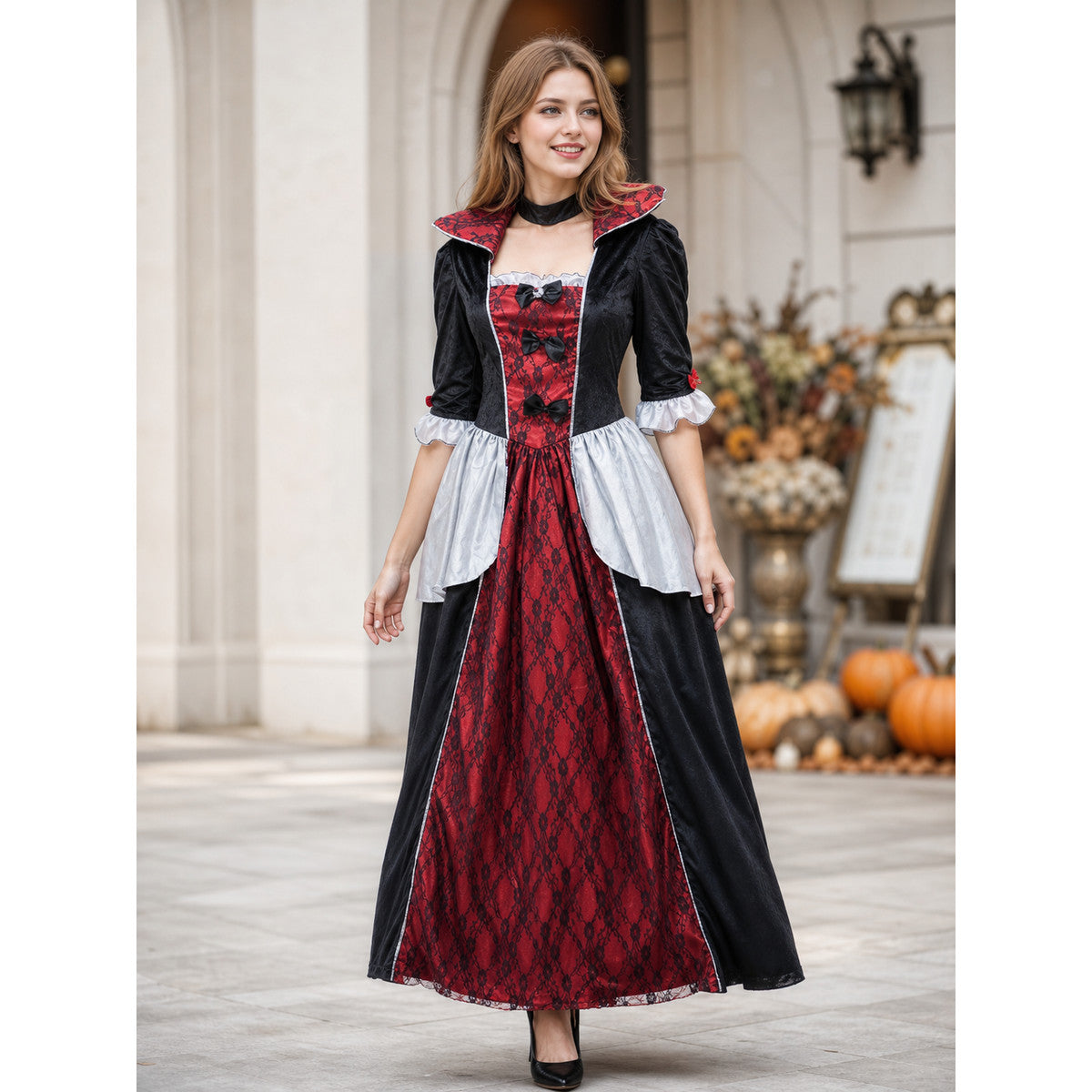 Gothic vampire dress for Halloween and cosplay lifestyle