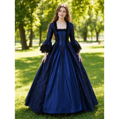 Long Victorian-Style Dress with Lace lifestyle view