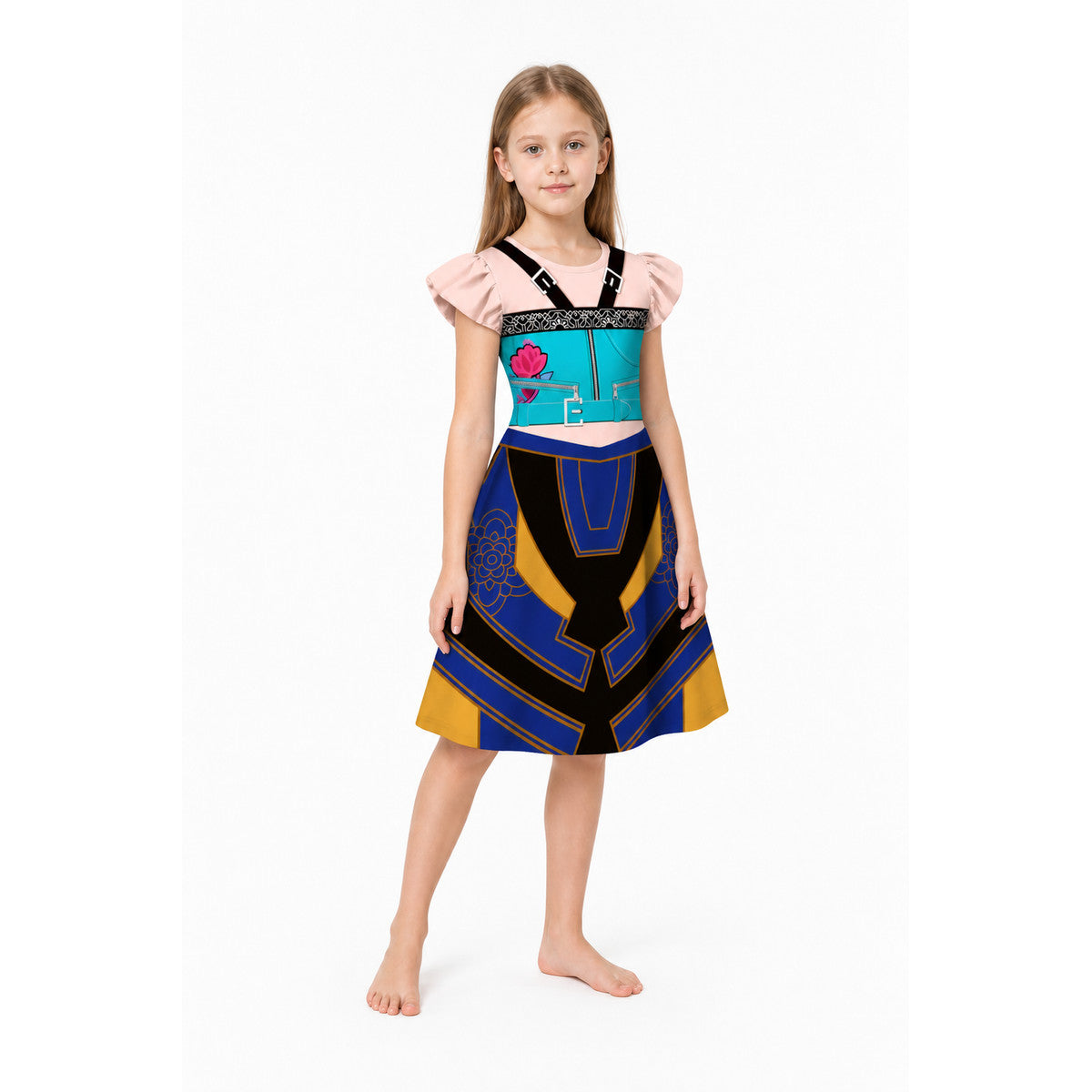 Children’s Dress with Puffy Sleeves and Sequins