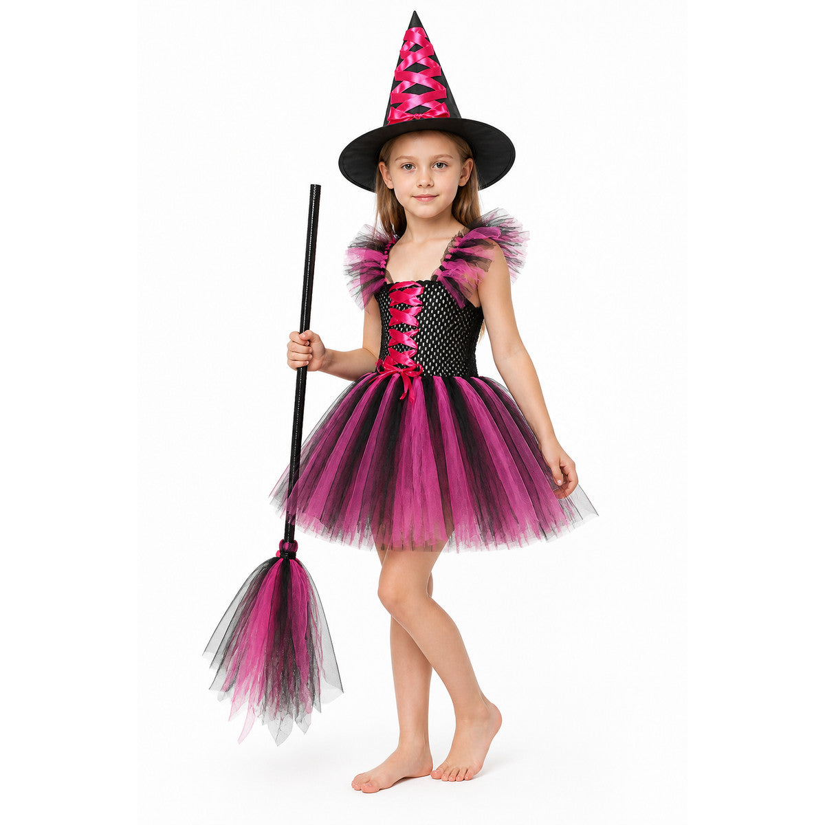 Witch Costume with Pointed Hat and Full Skirt Costume Headwear detail