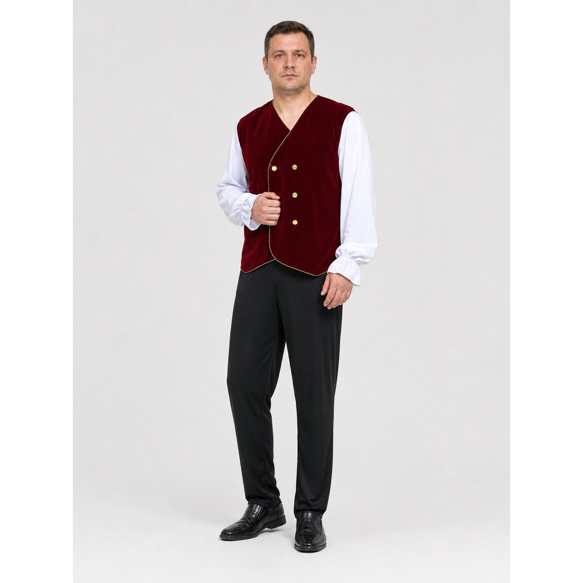 Russian Folk Stage Costume with Vest and Trousers Costumes detail