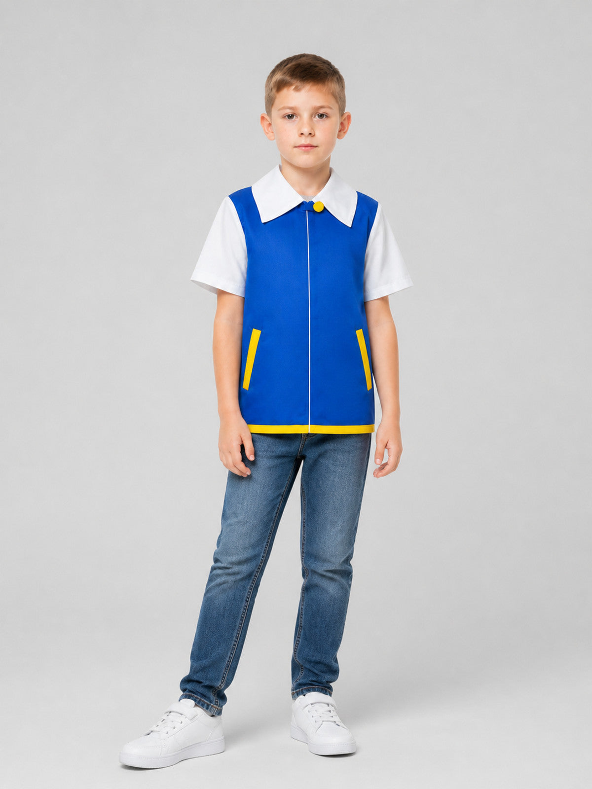 Xiao Zhi Cosplay Jacket, Blue with White Collar Costumes detail