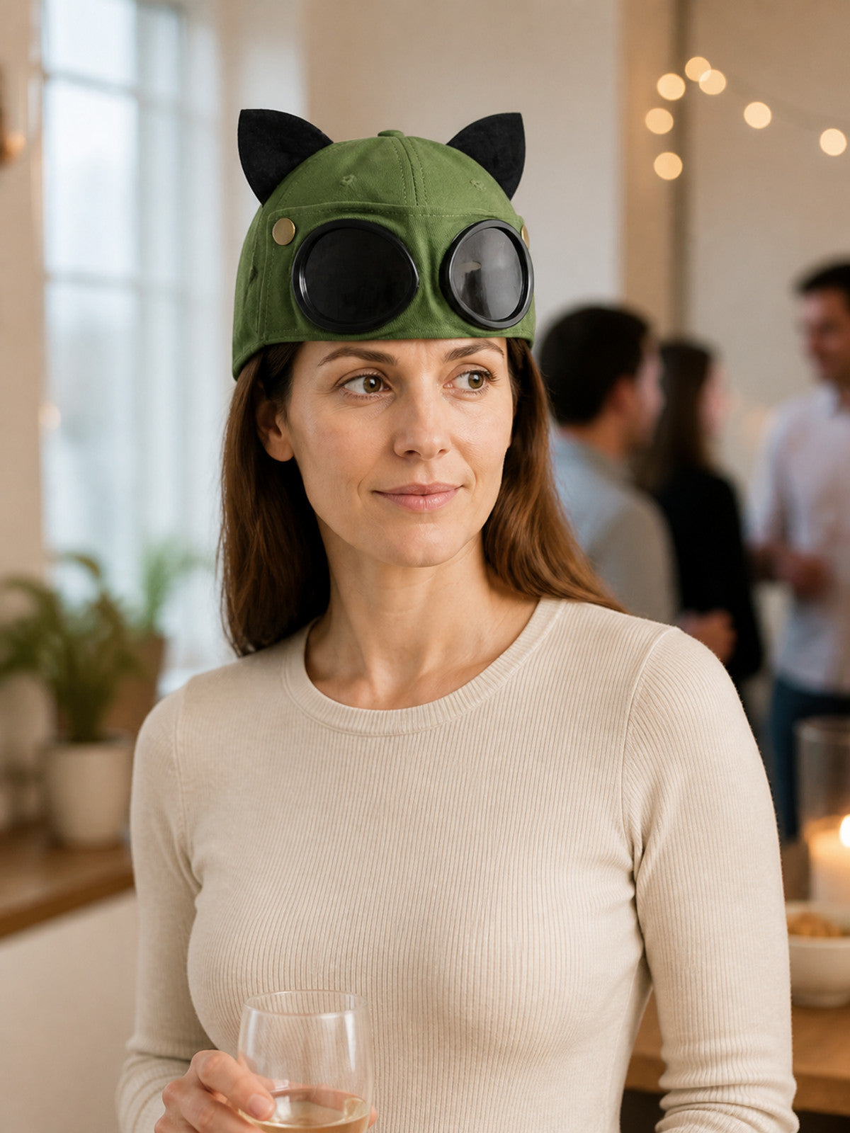 Green Carnival Headwear with Ears and Glasses lifestyle view