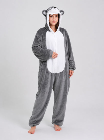 Husky Flannel Hooded Kigurumi Pajama product detail