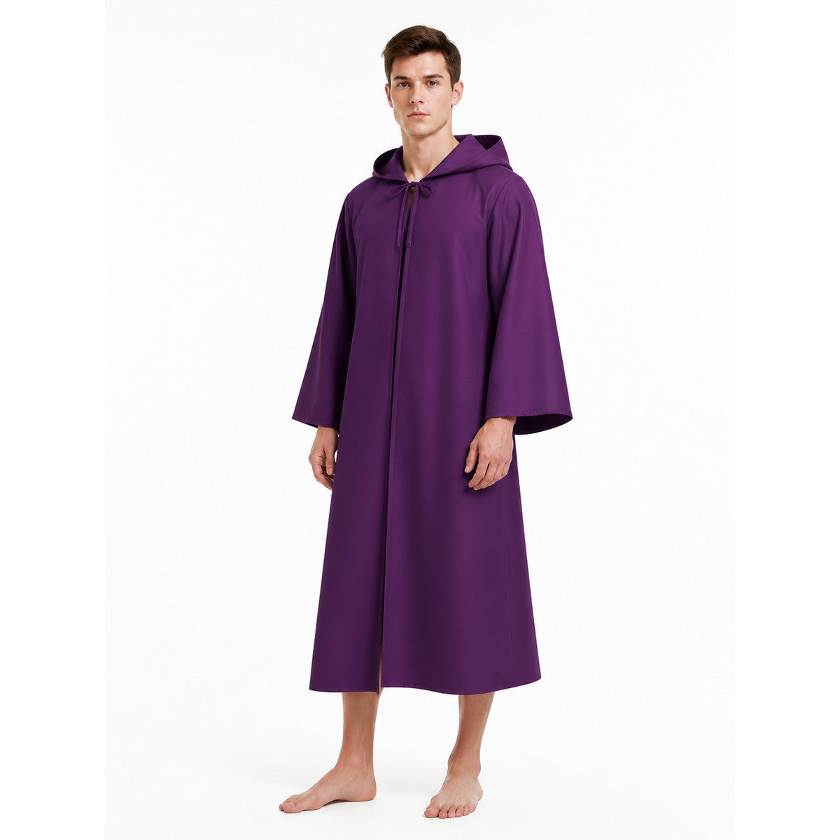 Purple Hooded Robe with Wide Sleeves product detail