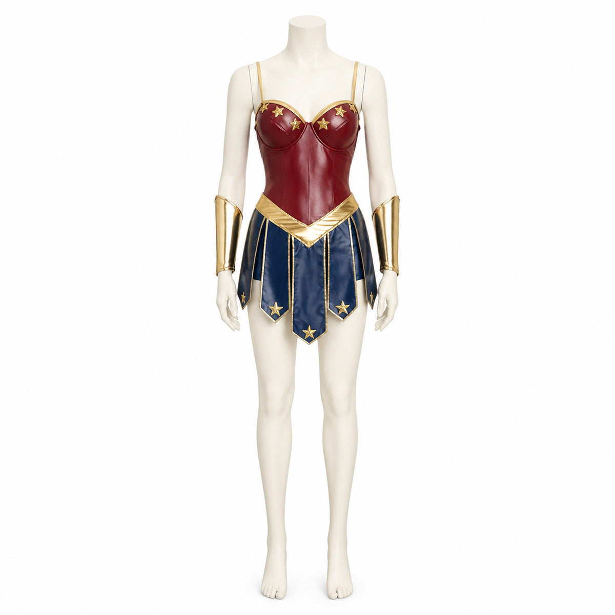 Red and Blue Superhero Costume with Gold Stars Costumes detail