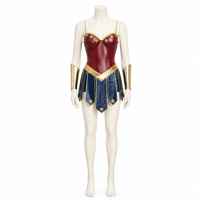 Red and Blue Superhero Costume with Gold Stars Costumes detail