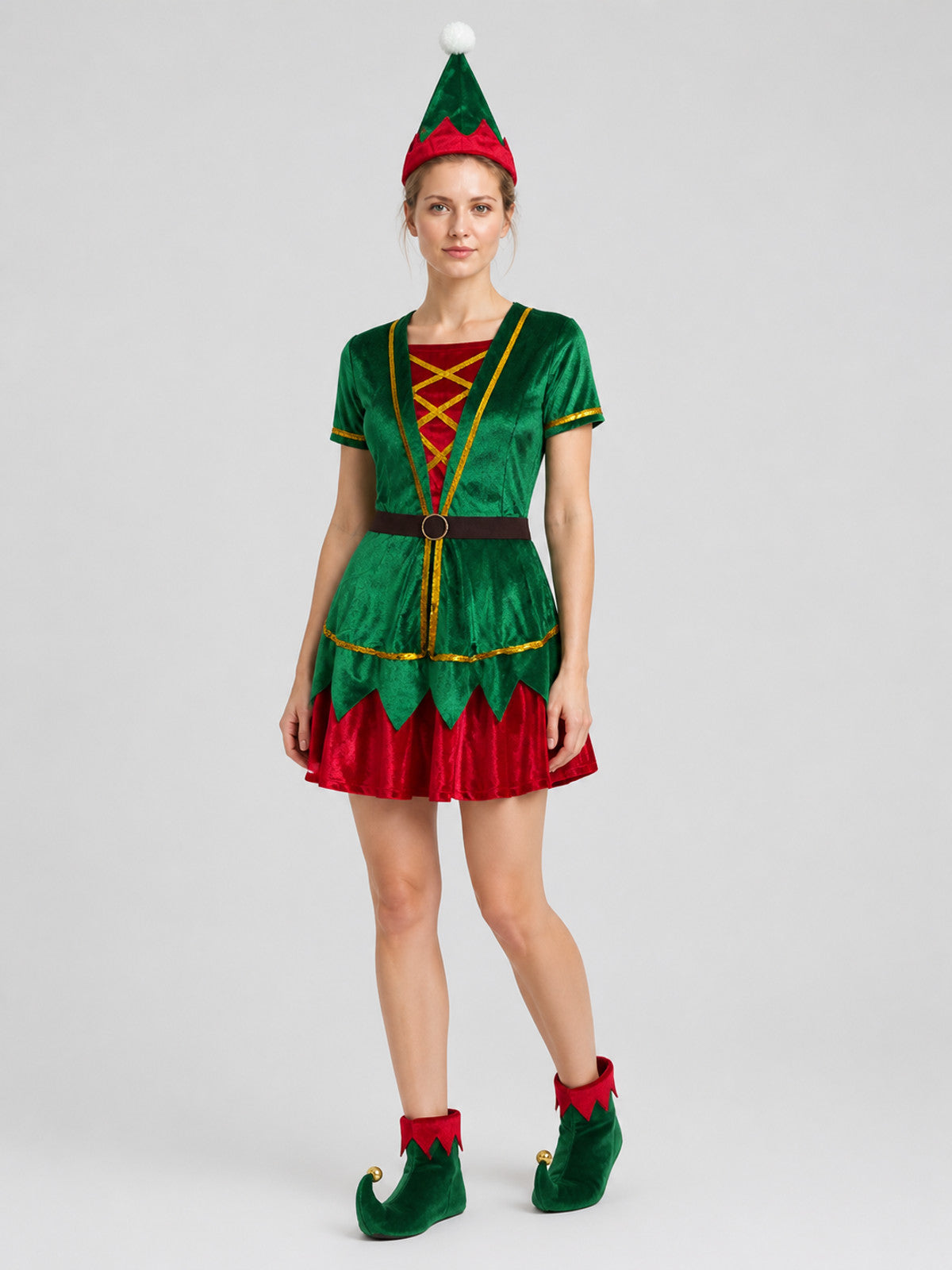 Christmas Elf Costume — Green Dress and Hat