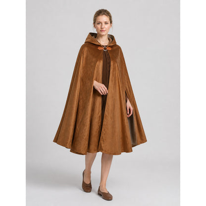 Brown Medieval Hooded Cloak lifestyle