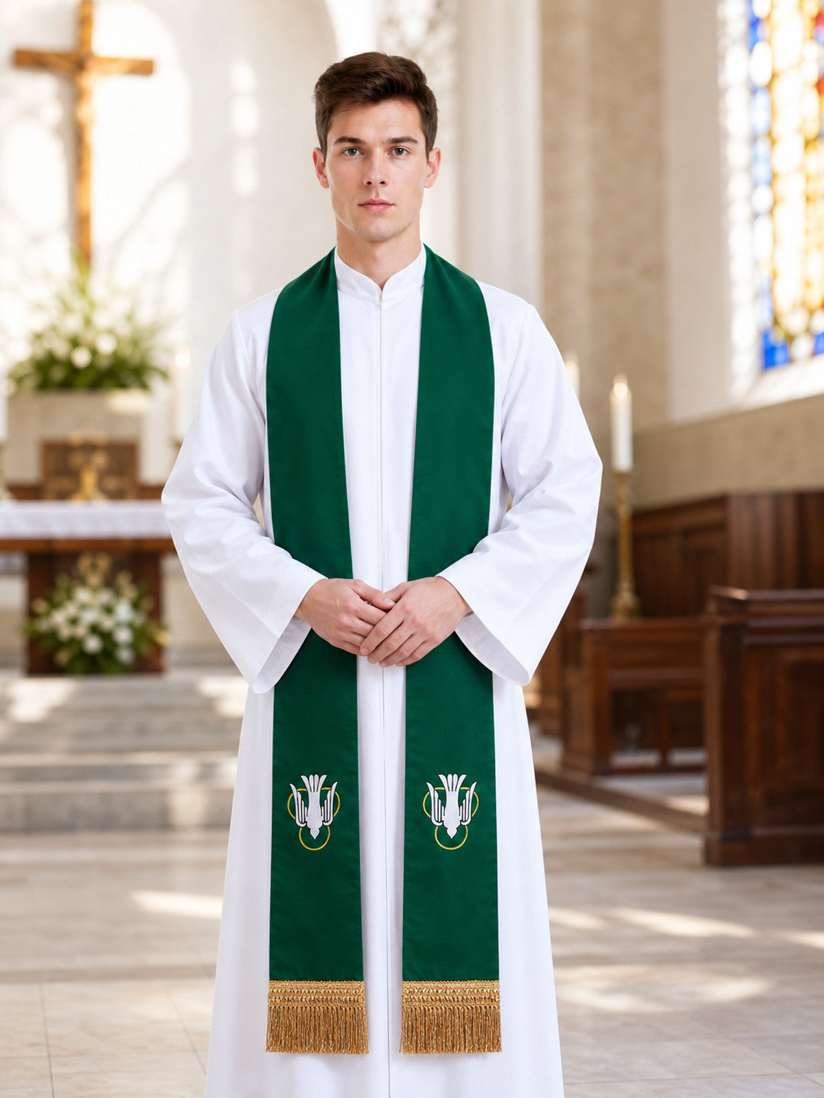 Ceremonial Epitrachelions in Green and Purple
