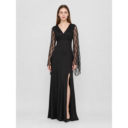 Black Gothic Dress with Lace Sleeves lifestyle