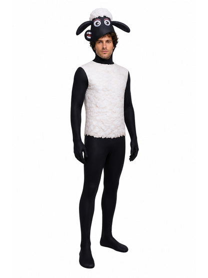 One-Piece Black-and-White Sheep Costume for Cosplay