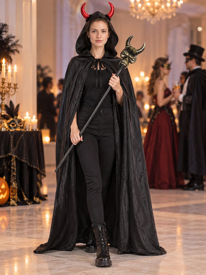 Costume set with cape, horns, and staff lifestyle view