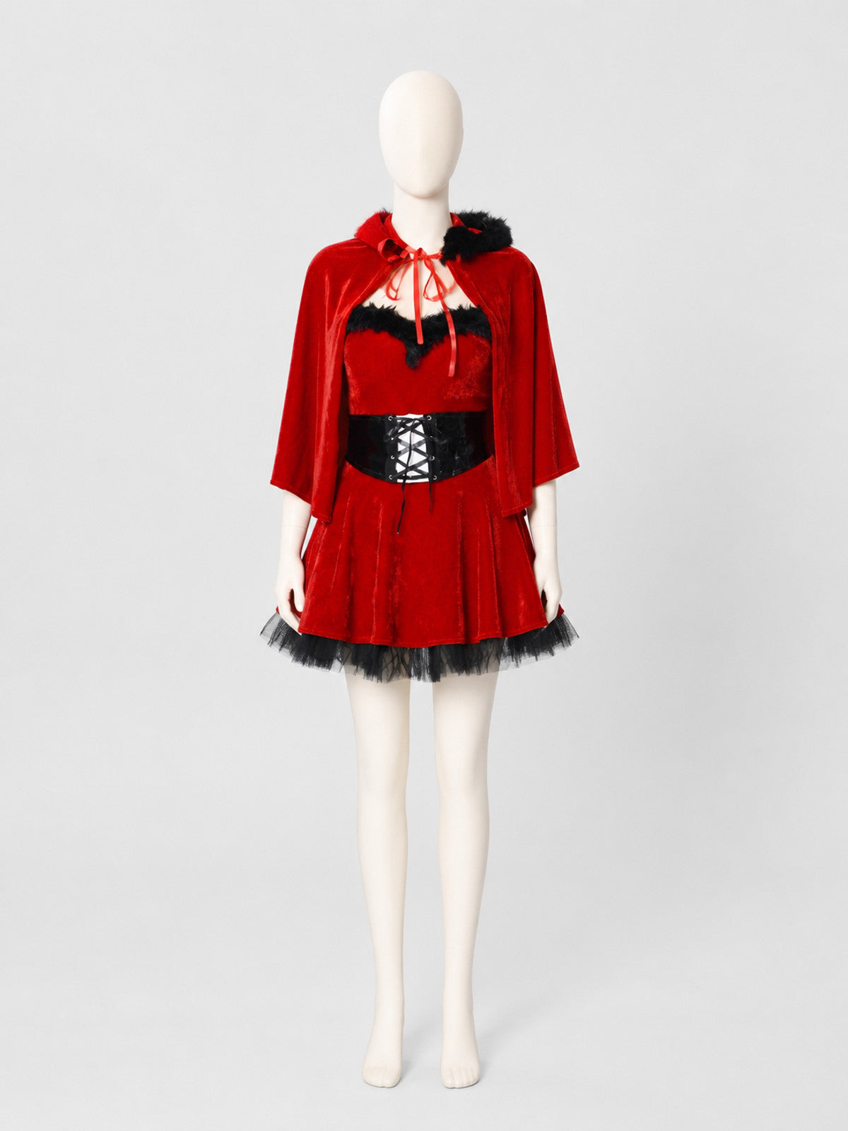 New Year's Costume: Red Dress with Cape Costume Dresses detail