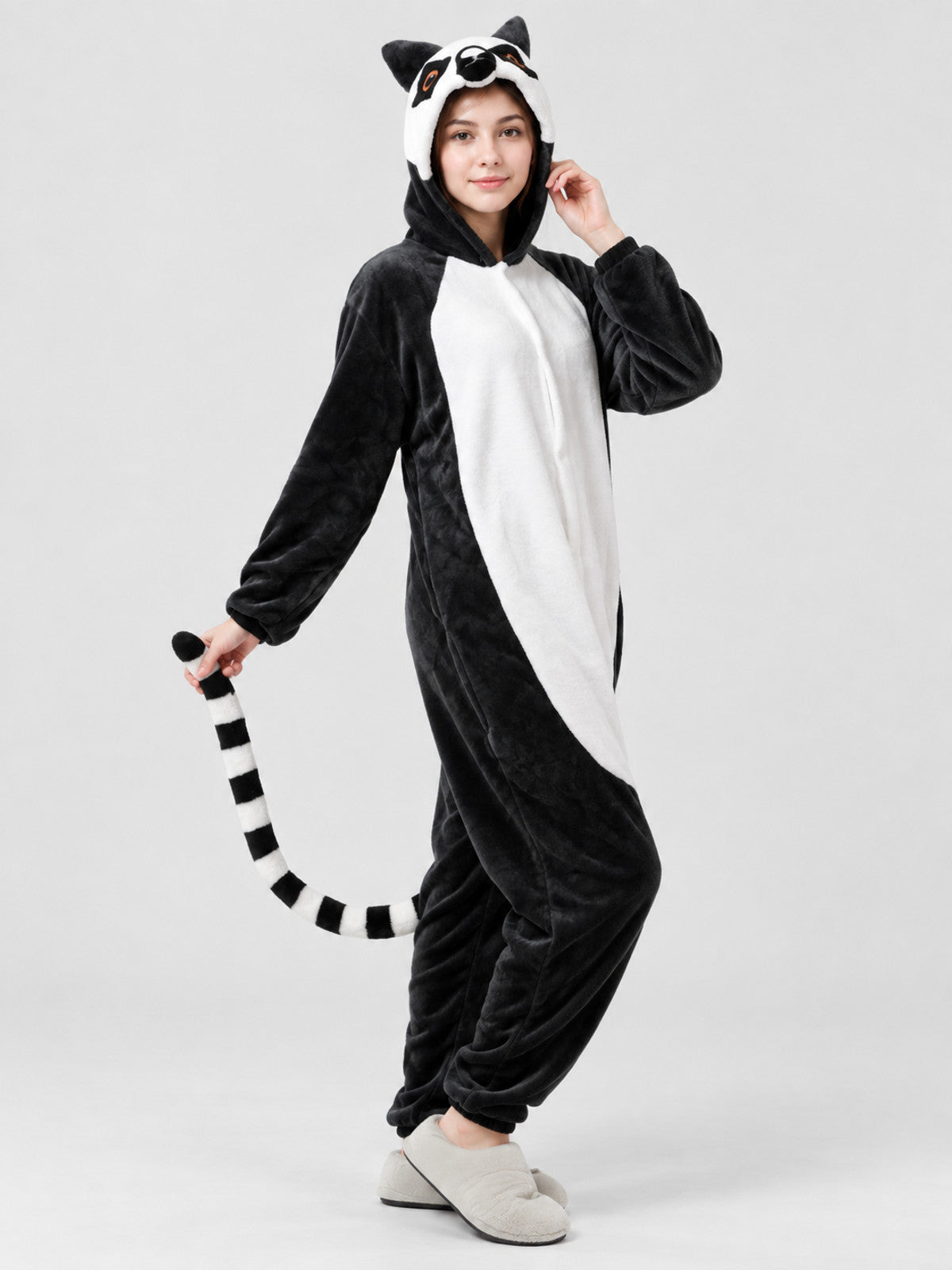Panda Hooded Pajama Jumpsuit with Ears