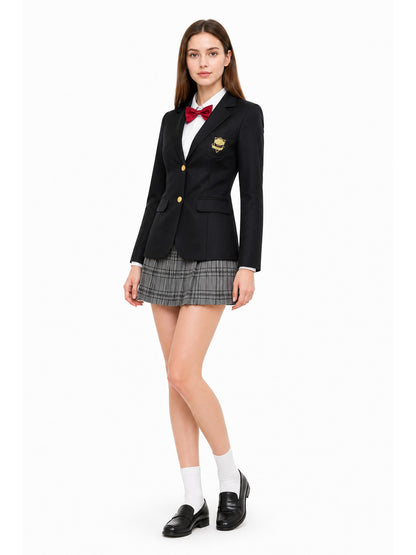 School Uniform with Plaid Skirt and Bow Costume Accessories detail