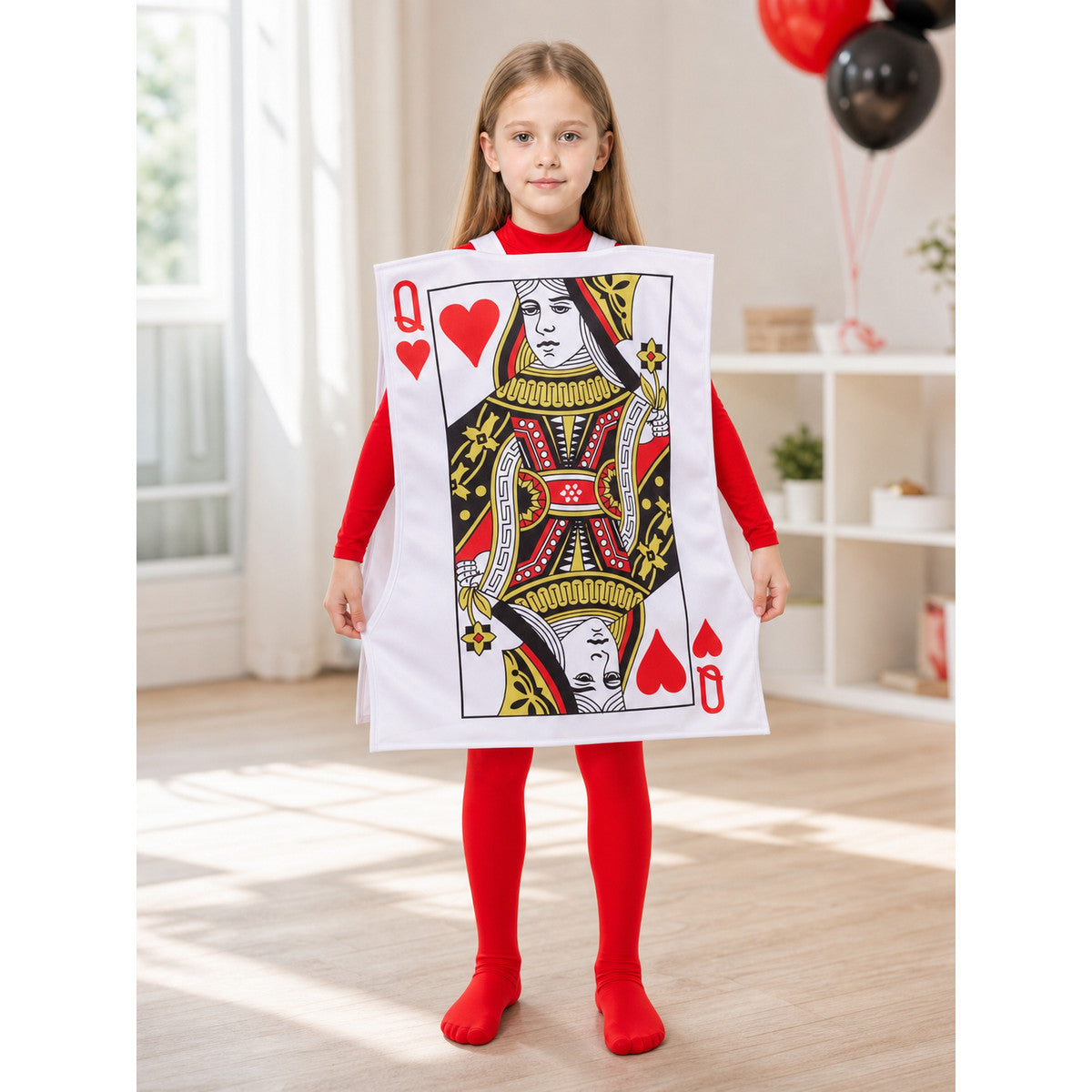 Red Q Playing Card Cape for Parties lifestyle view