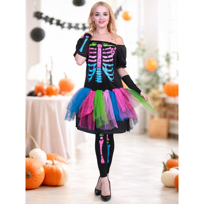 Halloween Skeleton Costume with a Tutu Skirt lifestyle view