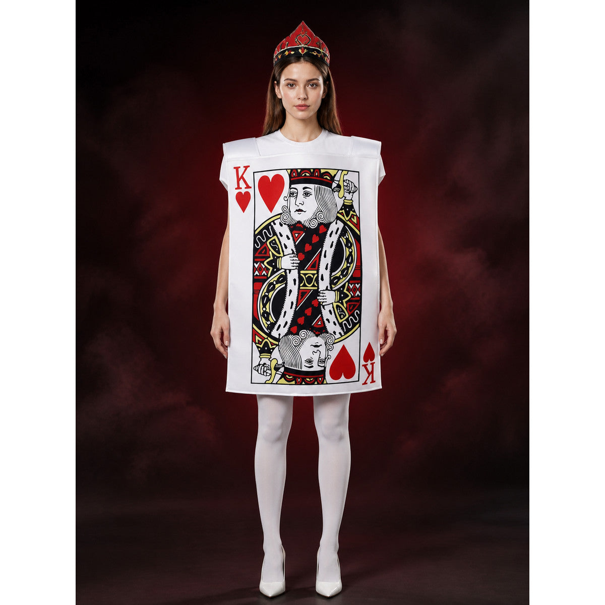 Funny Mona Lisa Bodysuit Costume, Green Horned Full Body Halloween Outfit main product view