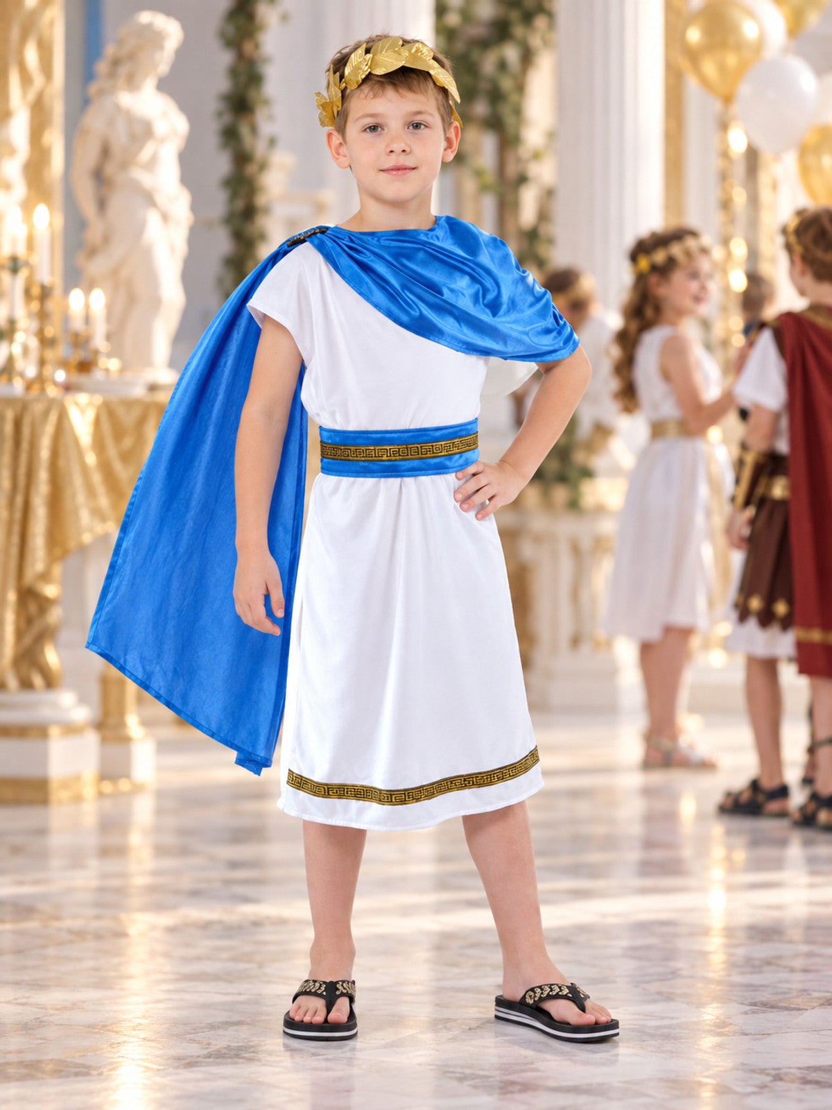 Children's Carnival Costume with Blue Cape lifestyle view