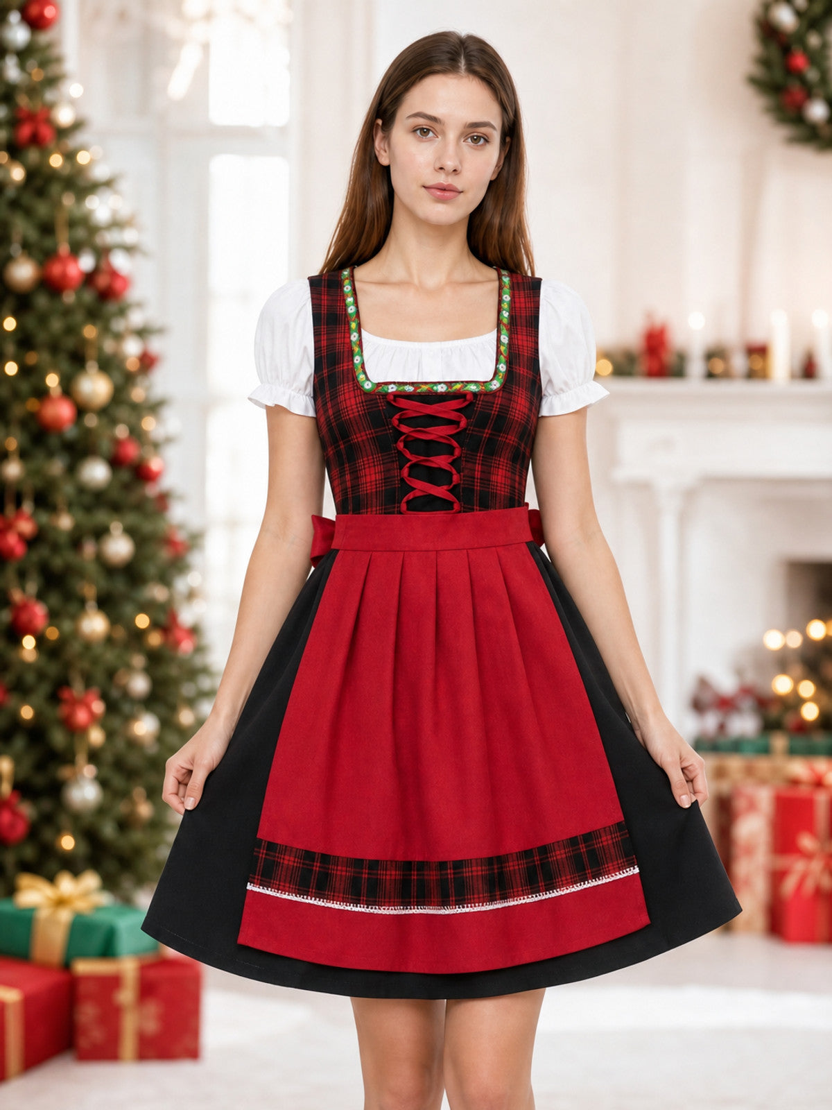 Plaid Costume Dress with Accessories lifestyle view