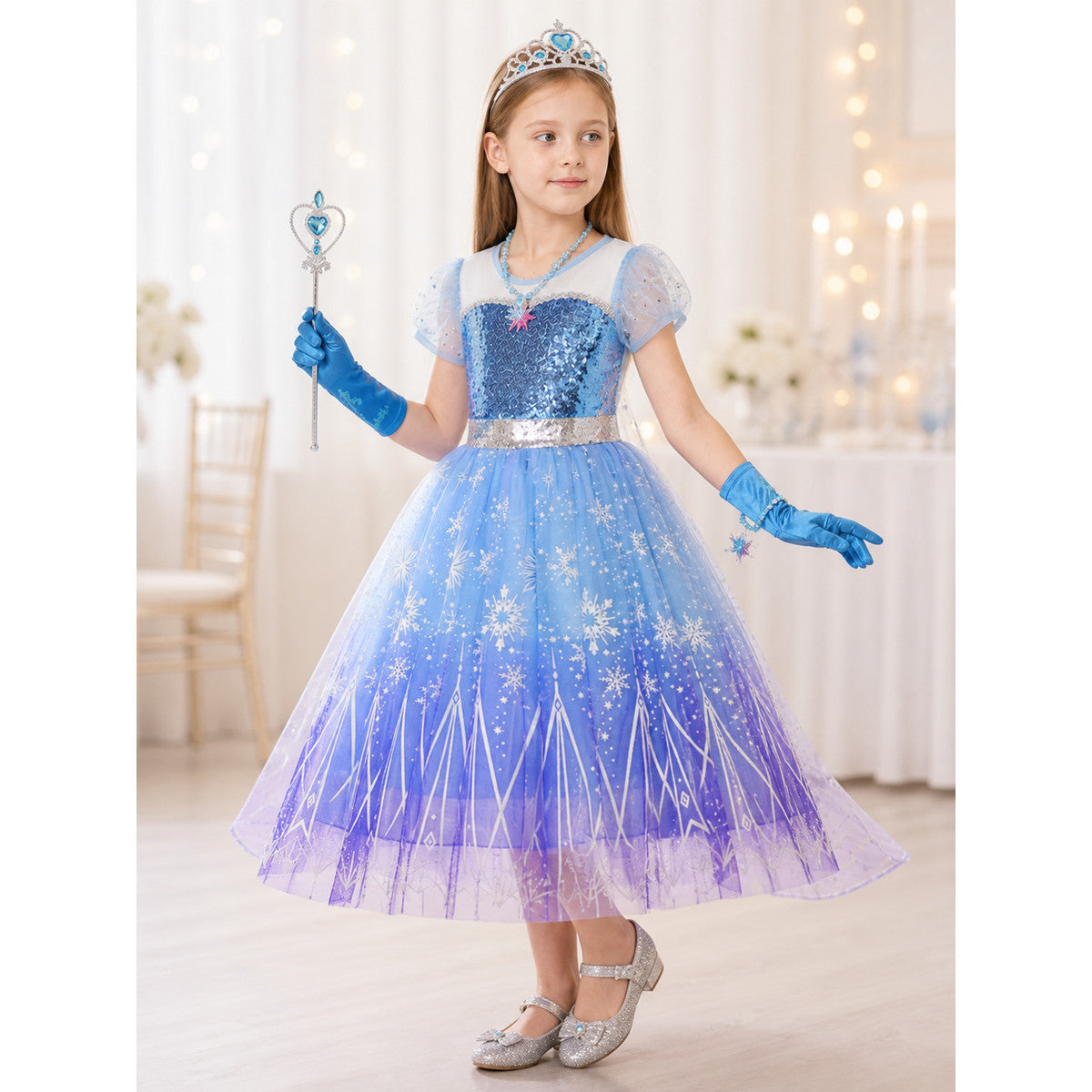 Snowflake Carnival Costume for Girls for Halloween and Cosplay lifestyle view