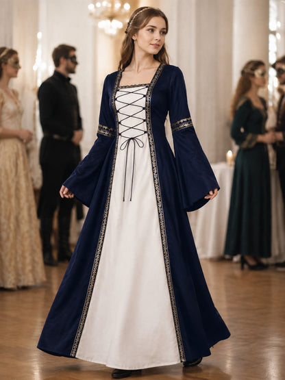 Medieval Dress with Lacing and a Flared Skirt lifestyle view