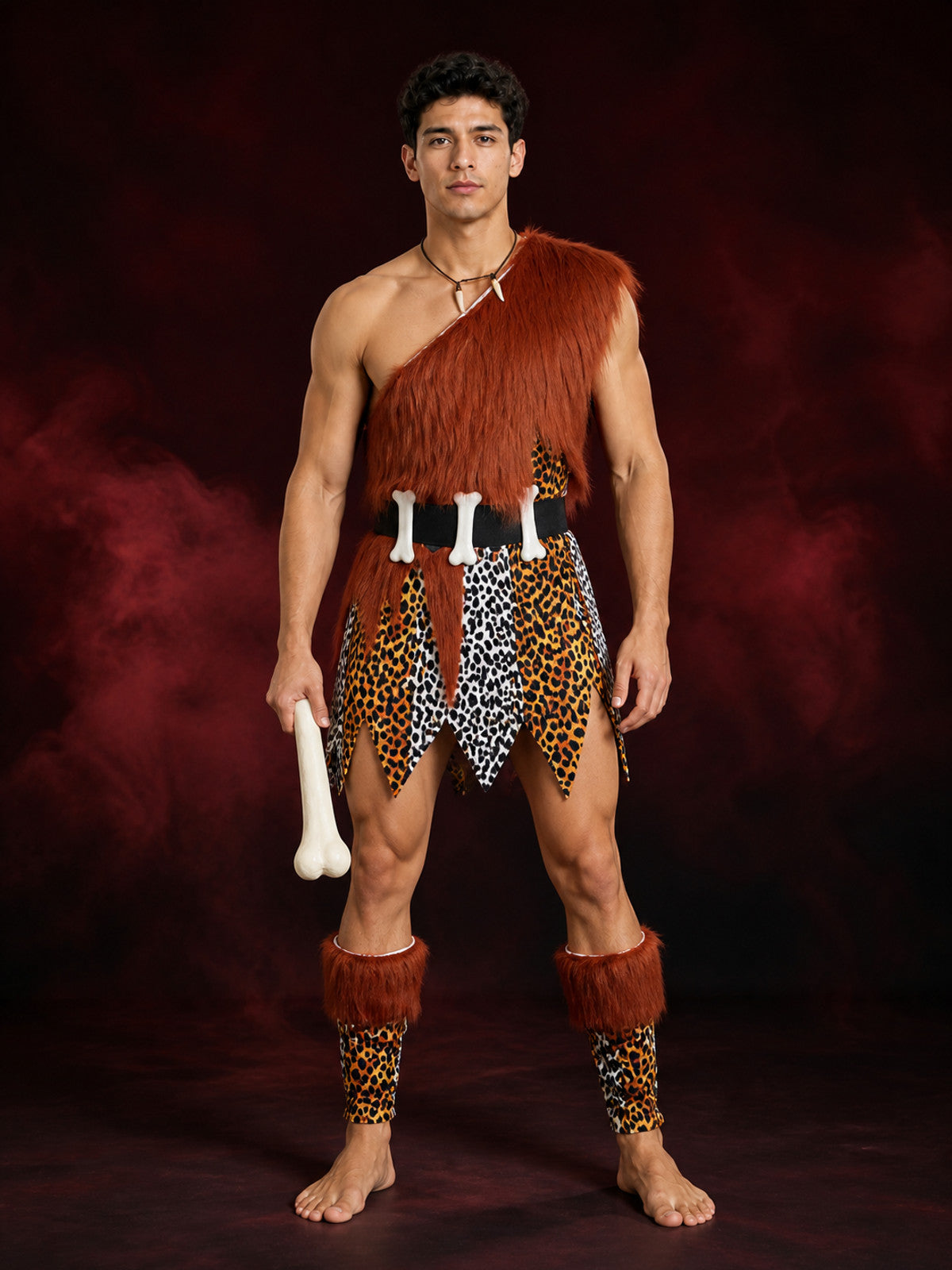 Tribal Chief Leopard Print Cosplay Jumpsuit main product view