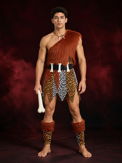 Tribal Chief Leopard Print Cosplay Jumpsuit main product view