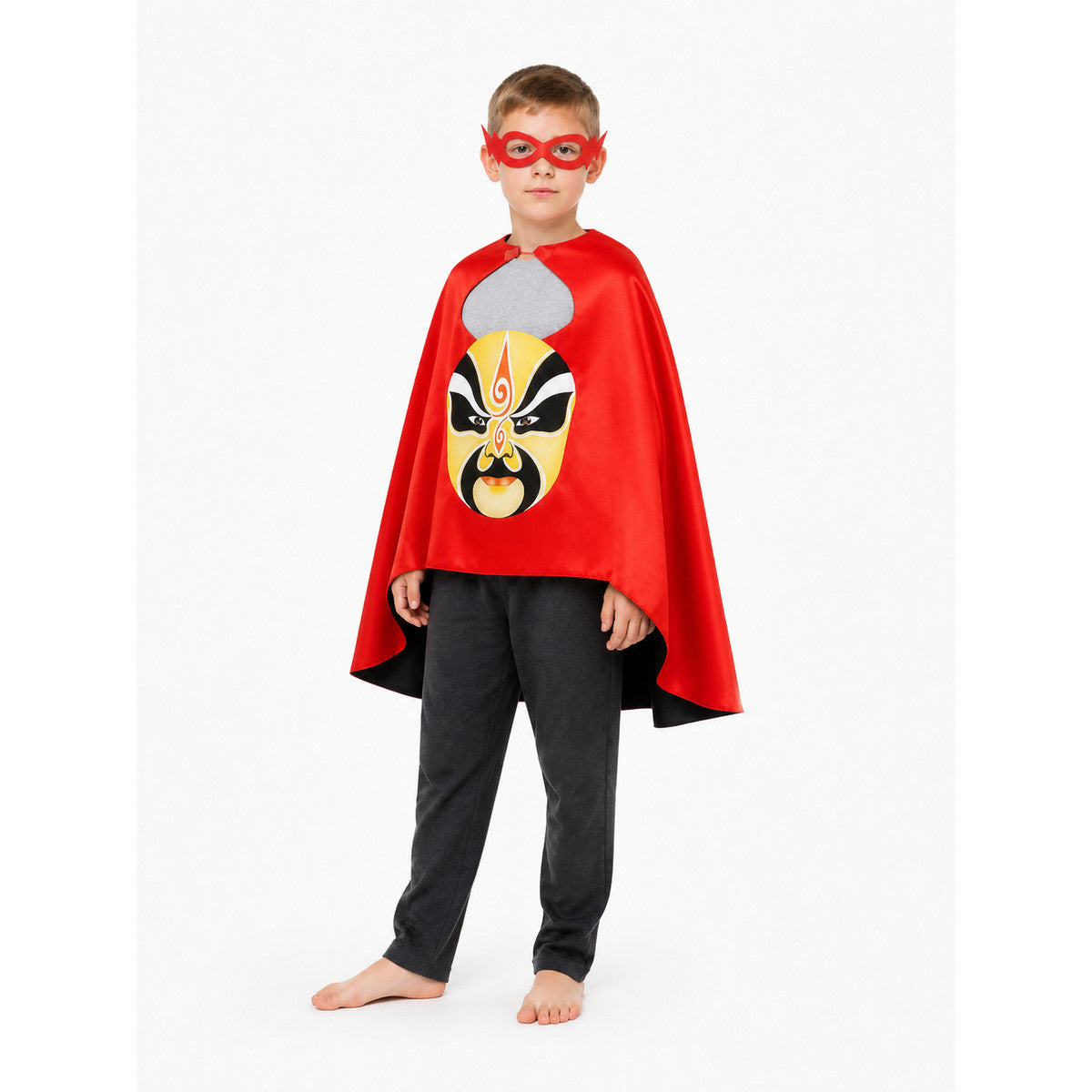 Cape with Mask and Face Print for Carnival Costume Capes detail