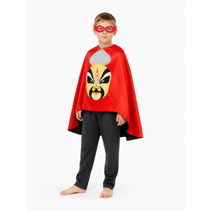 Cape with Mask and Face Print for Carnival Costume Capes detail