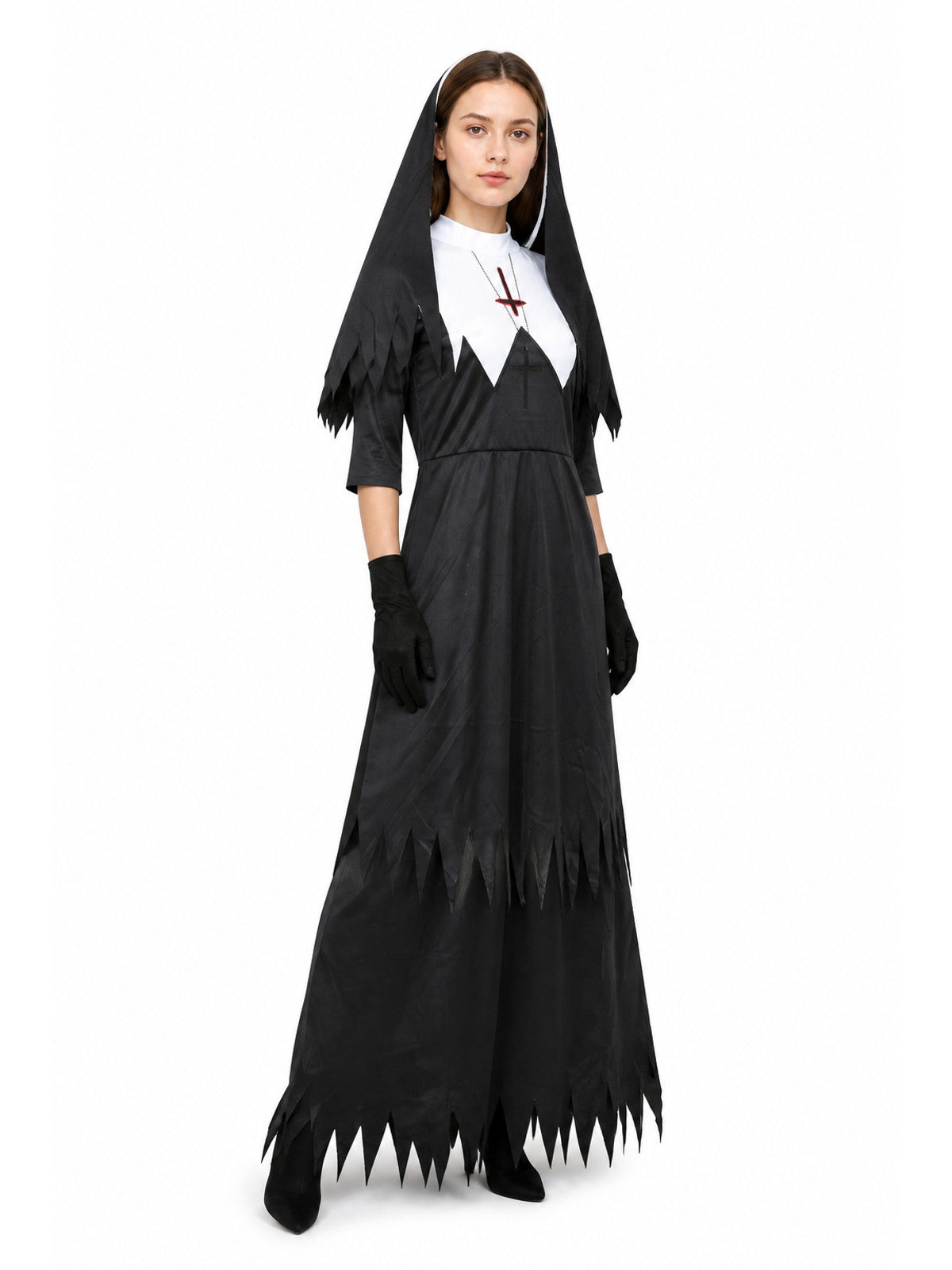 Ritual Hooded Robe with Cross and Gloves