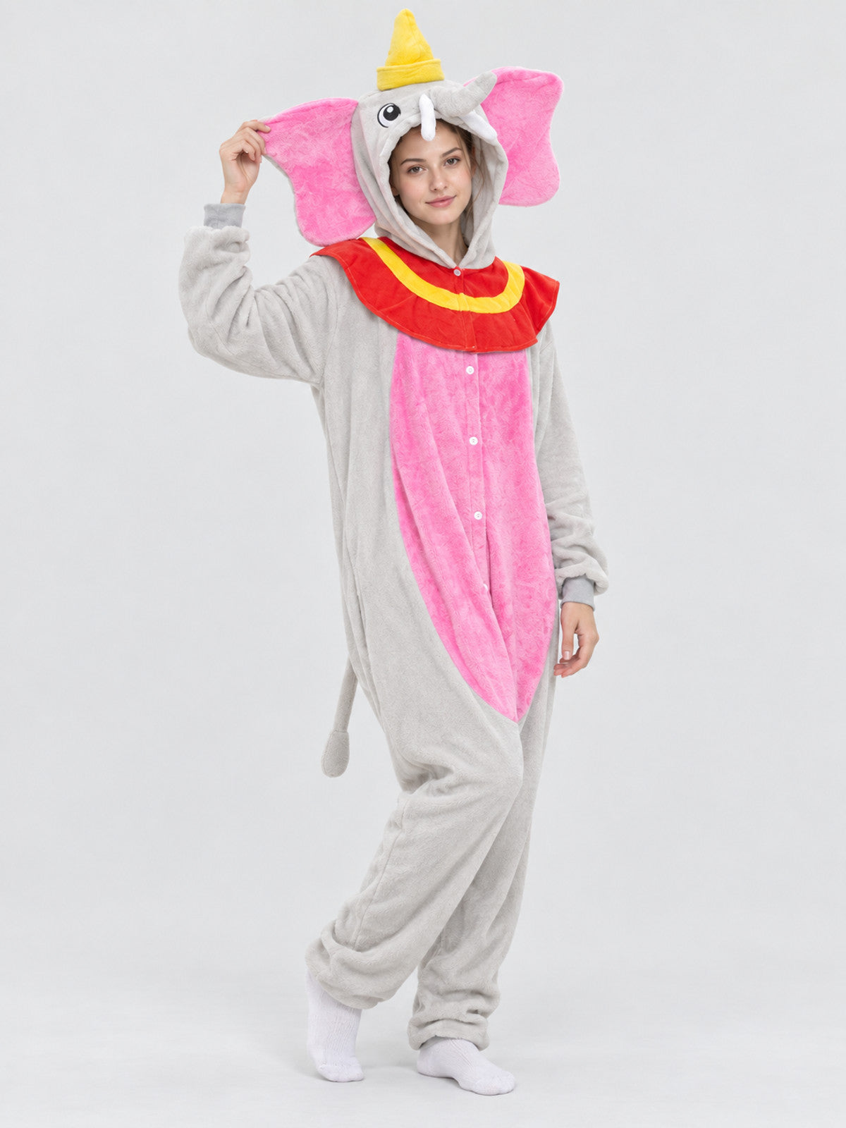 Elephant Flannel Kigurumi Pajama with Hood