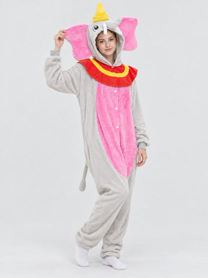 Elephant Flannel Kigurumi Pajama with Hood