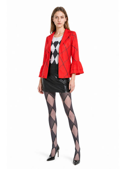 Harley Quinn Cosplay Costume with Jacket, Top, and Skirt Costumes detail