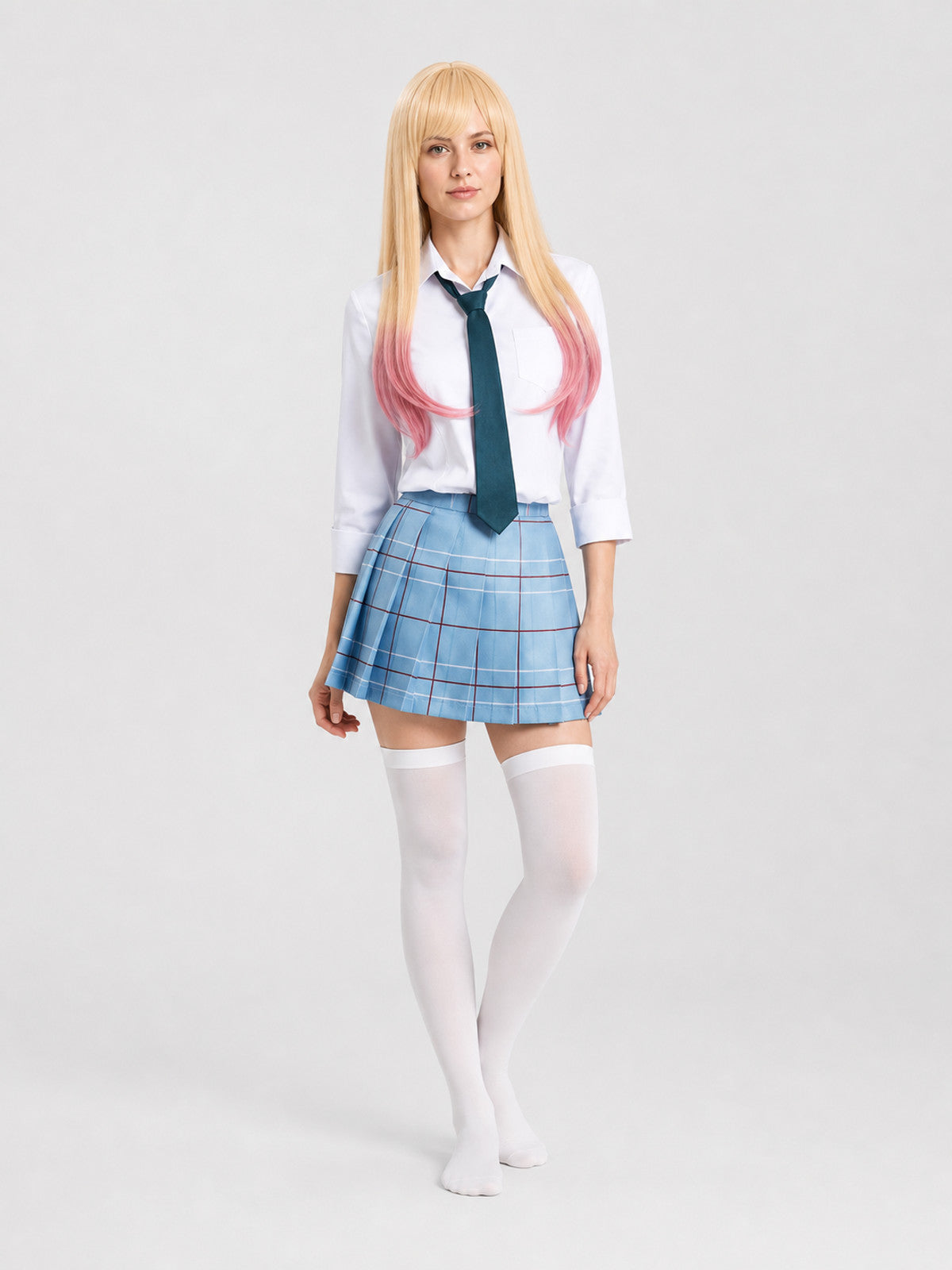 Cosplay School Uniform Set with Wig and Tie Costume Wigs detail