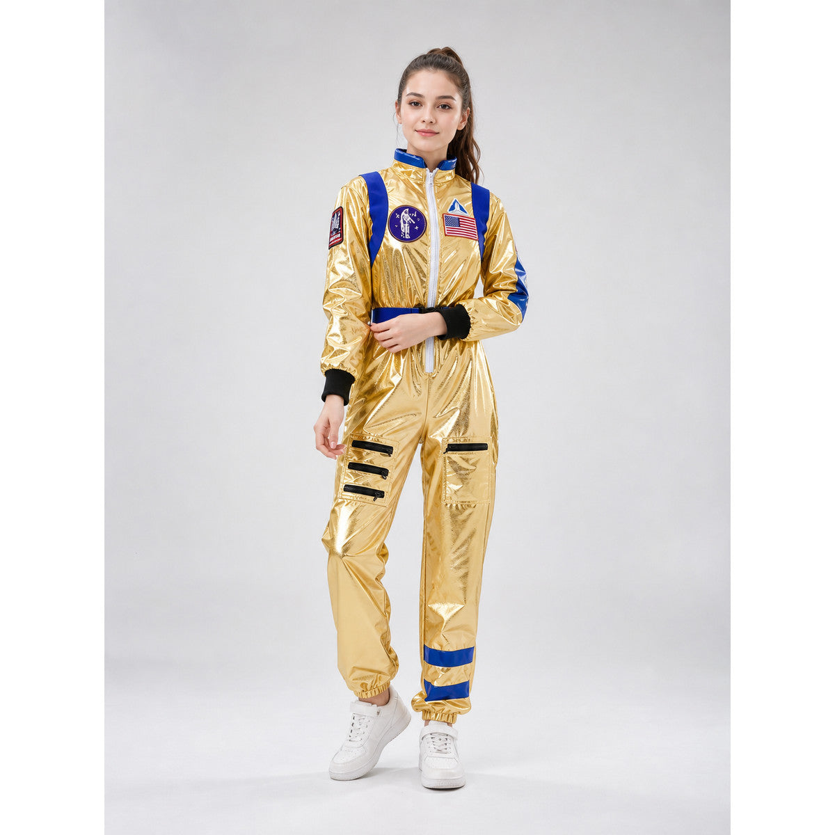 Astronaut Costume with Emblems and U.S. Flag