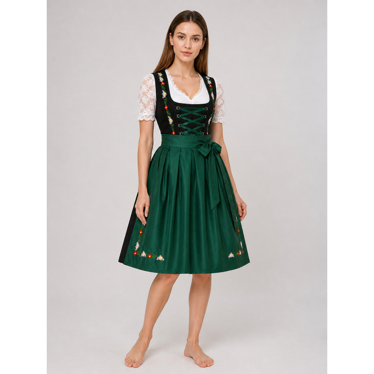 Dress with Corset Lacing and Lace Sleeves Costume Dresses detail