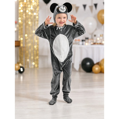 Koala Costume, Gray Hooded Jumpsuit