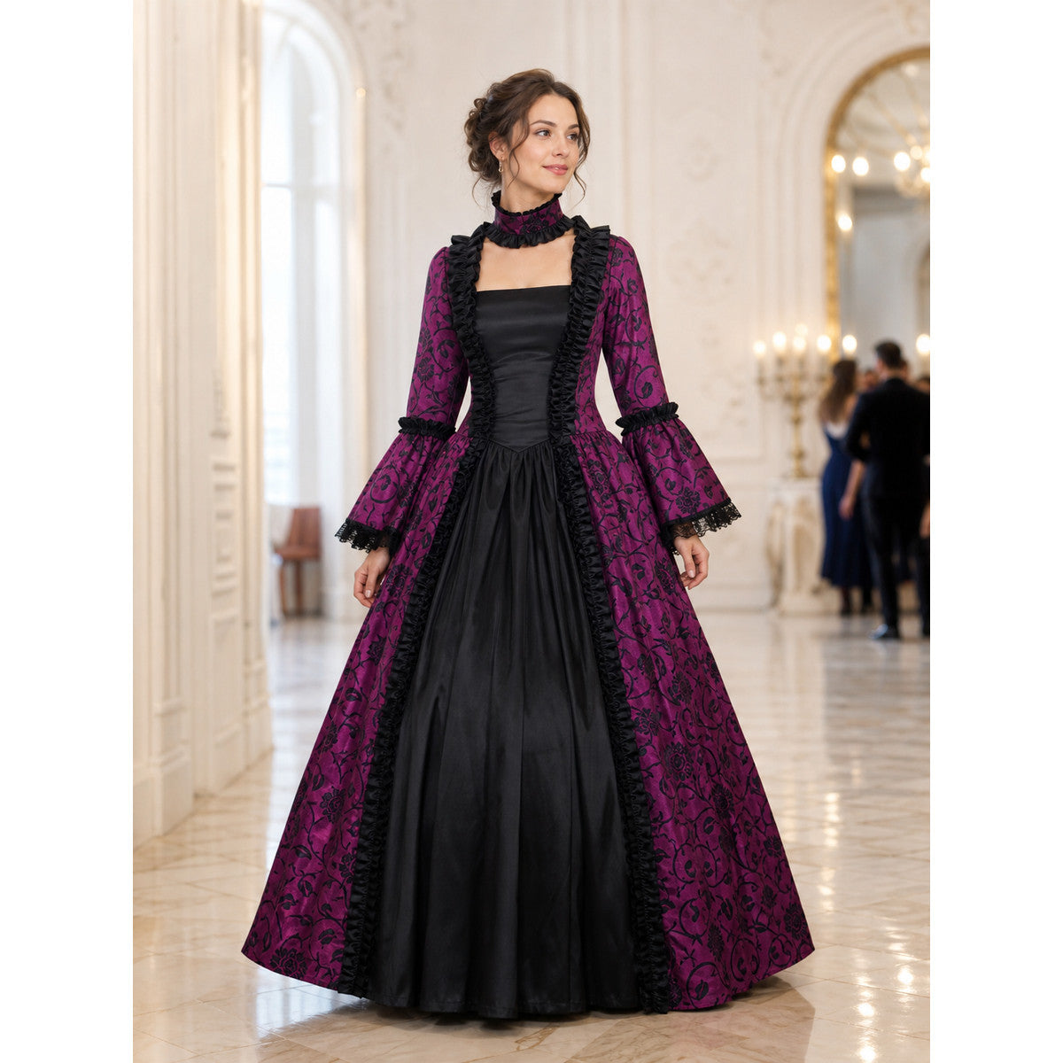 Gothic Victorian-style dress with a full skirt lifestyle view