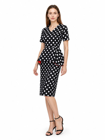 Cosplay Costume Set with Polka-Dot Top and Skirt Costumes detail
