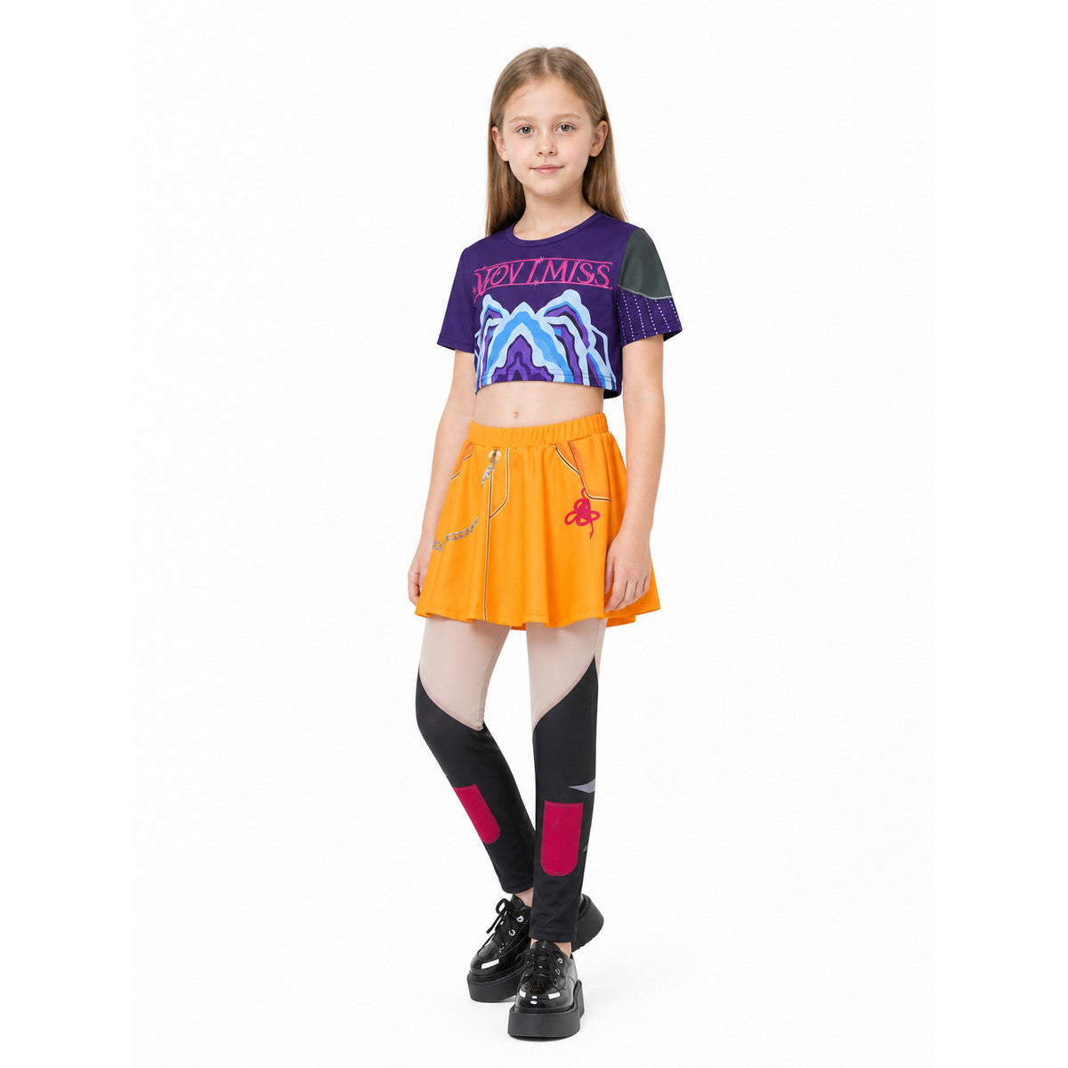 Children's Halloween Costume with an Orange Skirt and Top Costumes detail