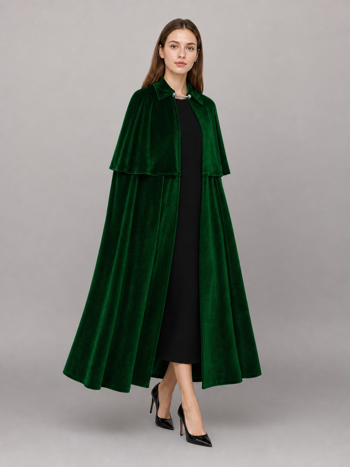 Dark Green Carnival Cape for a Vampire Costume