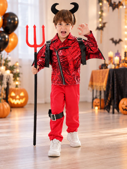 Kids' Carnival Costume Red with Horns and Wings