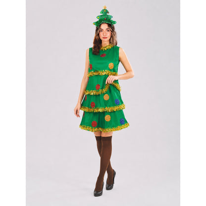 Green Christmas Tree Costume for Cosplay with Accessories