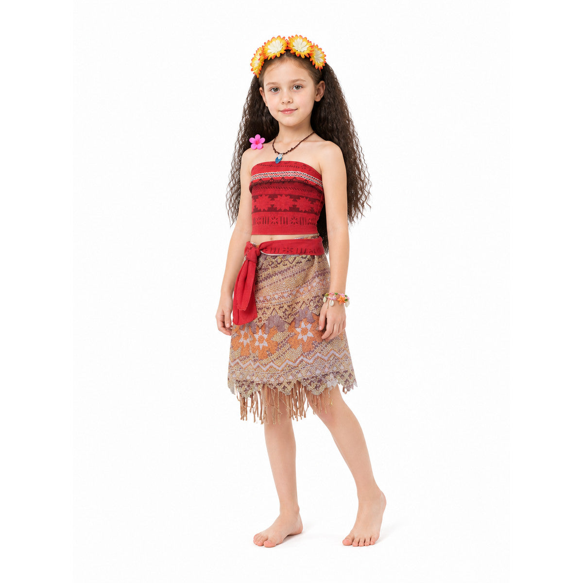 Moana Costume with Skirt and Accessories for Carnival Costume Accessories detail