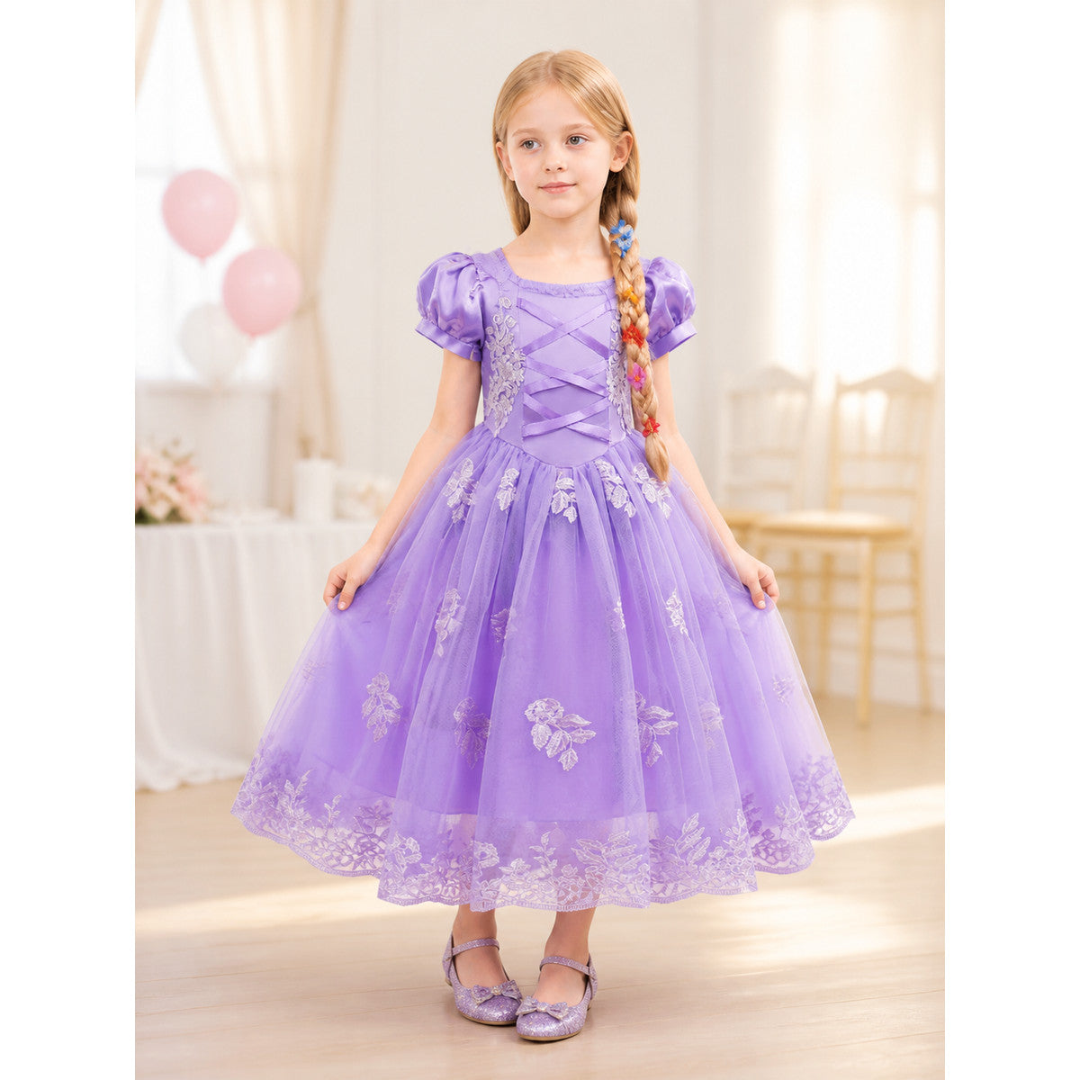 Purple Princess Costume with Wig lifestyle view