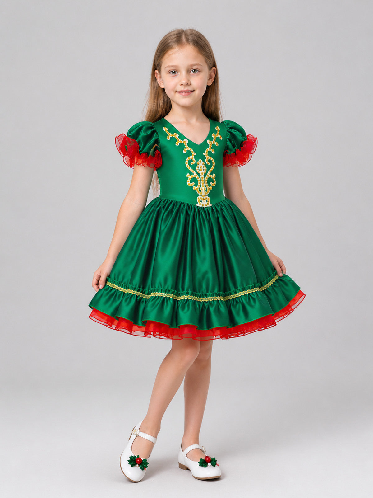 Festive Christmas Dress with a Full Skirt Costume Dresses detail