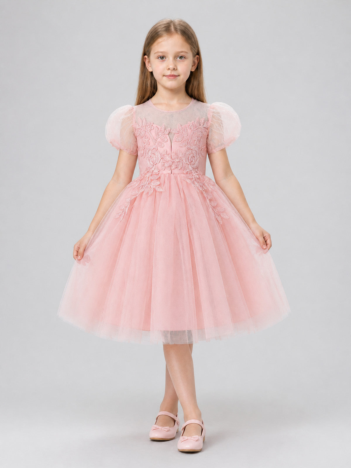 Festive Princess Dress with a Full Skirt and Embroidery Costume Dresses detail